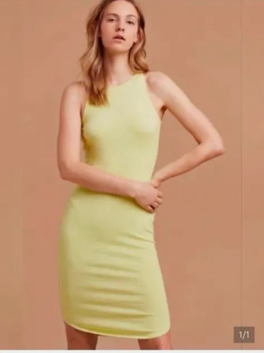 Wilfred Sleeveless Mini Dress in Pale Yellow
